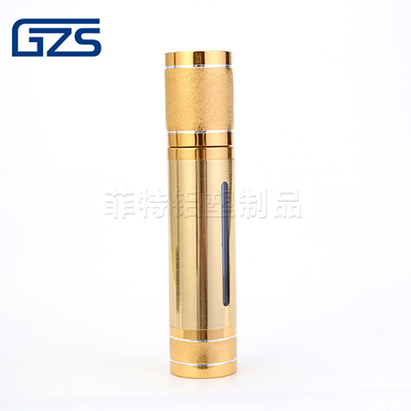 Aluminum Airless Bottle - bright gold rolled in sand